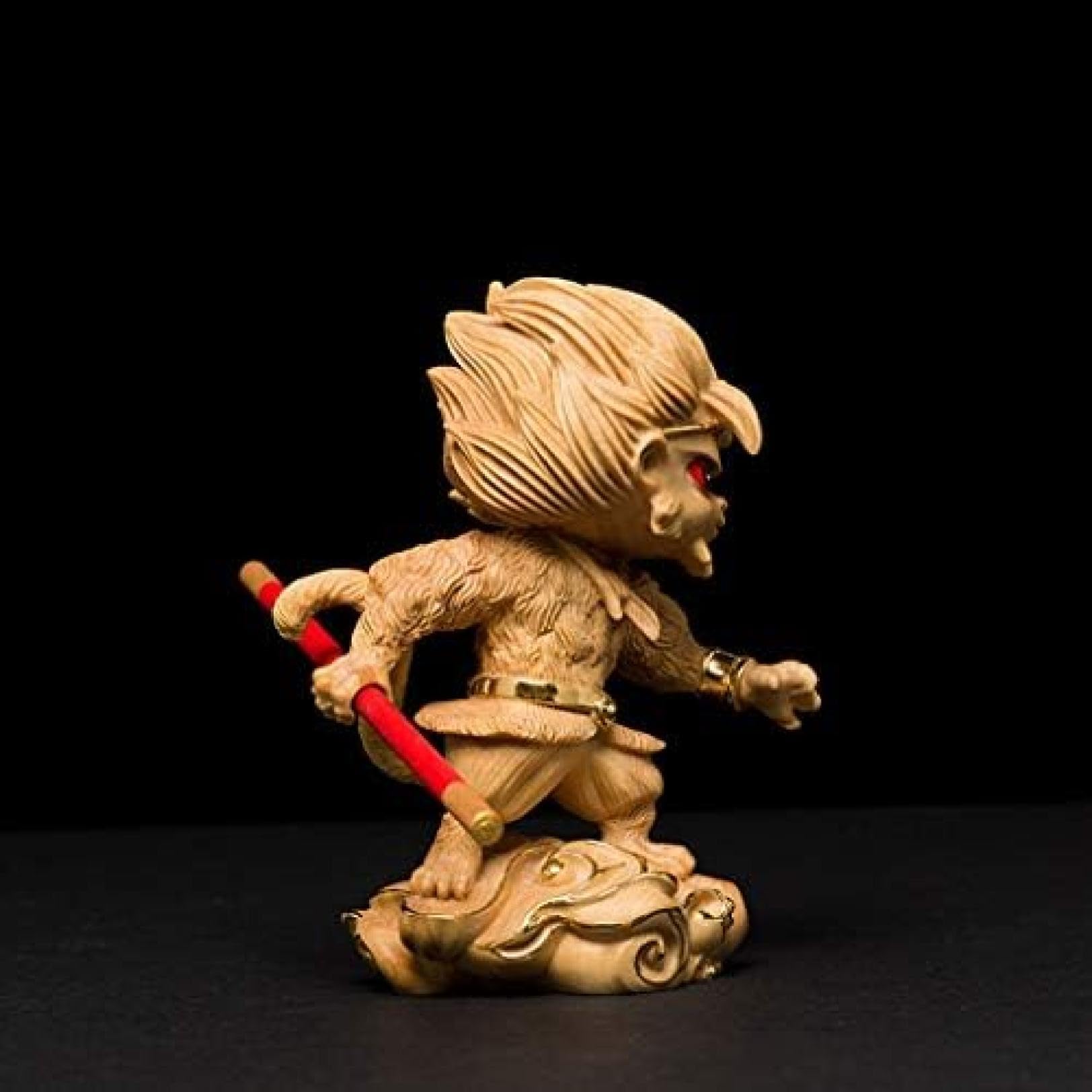 Amazon｜孫悟空 置物・木製彫刻 神像 美術品「西遊記 孫悟空 筋斗雲に